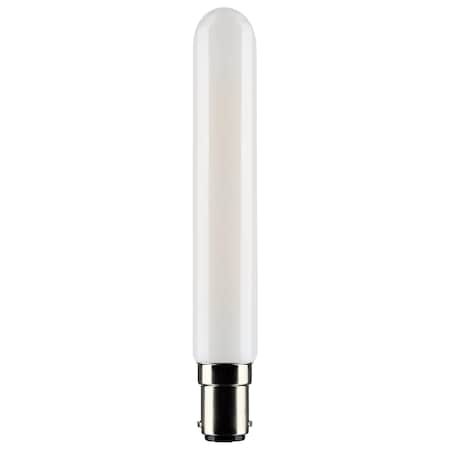 Satco 4 Watt T6.5 LED, Frosted, Double Contact Bayonet Base, 3000K, 360 Lumens, 120 Volt S21376